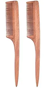 Feelhigh Neem Wood Comb Hair Neem Wood Comb For Control Hair Fall (Combo Of 2)