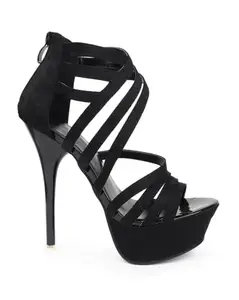 KLAUR MELBOURNE - Women Black 6 INCH Pencil Heel Fashion Sandal(22-53)