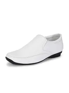 Eego Italy Comfortable and Stylish Padded Formal Slip On Shoes - 48001_White_10