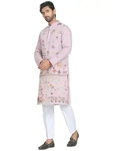 Jompers Embroidered Cotton Kurta with Pyjama
