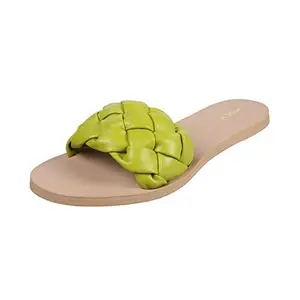 Mochi Womens Synthetic Green Slippers (Size (8 UK (41 EU))