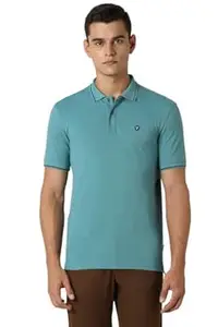 Van Heusen Men's Cotton Solid Regular Fit Collar Polo T-Shirt