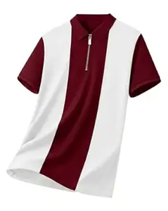 Enitor Stylish Half Sleeves Polo Neck T-Shirt for Mens, Casual Wear T-Shirt for Men, Formal Half Zipper T-Shirts for Boys, Summer Wear Tshirts for Boy
