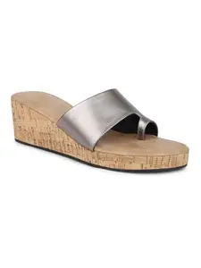 INC.5 Women Pewter Western Embellished One Toe Platforms