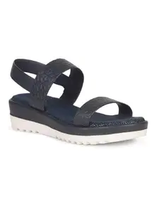 Bata Andrea Sandal Navy Lifestyle Slipon Open Toe Sandal Sandal Flat & Low HH 0-25 MM for Women UK Size- 4
