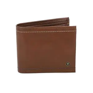 Van Heusen Solid Leather Mens Formal Two Fold Wallet (Orange, Free Size)