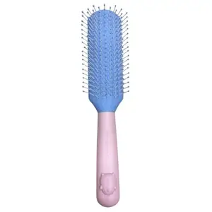 Flat bright colour Hair Brush with Strong & Flexible Nylon Bristles having Anti-static Ball Tips, For Grooming, Straightening, Smoothing, Detangling Hair, Ideal for Men & Women