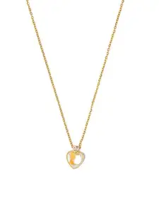 Zeraki Jewels Stylish Yellow Pendant Necklace For Women | Love Pendant Necklace | Valentine's Gift for Girlfriend - A425