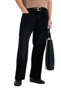 SNITCH Men Jeans Casual Wear | Baggy Fit Wide-Leg Mid Rise Clean Look | 100% Cotton Denim Non-Stretch All Seasons Wearable for Daily Use & Outings