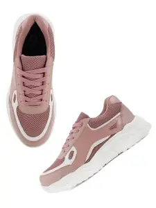 Carlton London Women Peach Comfortable Lace-Up Snakeer with Heels, for for Casual, Walking & Daily Use (36)