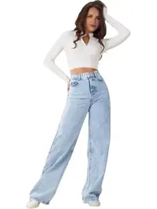 KOTTY Women’s Straight Fit High Rise Denim Jeans Trendy Comfortable Stylish Fashion