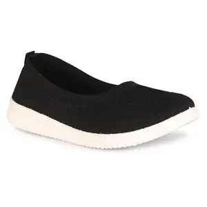 LUVFEET Women Shoes Breathable, Comfortable Knit Ballerinas | Active, Walking, Gym, Office, Athleisure Casual Bellies Summer Ladies Womens Shoes Ethnic Casual Shoes Summer Fashion Black