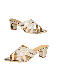 WalkTrendy Womens Synthetic Gold Sandals With Heels - 3 UK (Wtwhs478_Gold_36)