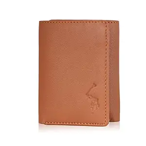 Waama Jewels Men Casual, Evening/Party, Formal, Travel, Tri-Fold ,Trendy Brown Genuine Leather RFID Wallet (5 Card Slots)