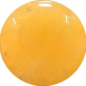 Aldomin Natural Energized Golden Quartz Round Stone Healing Crystal Cabochon For Pendant & Bracelets