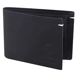 NICE PURSE Men Casual Black Genuine Leather Wallet (3 Card Slots)