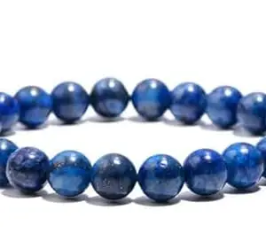 ManakGems Lapis Lazuli Stone Original Certified Bracelet लैपिस ब्रेसलेट Classic Lapis Lazuli Crystal Bracelets Healing Gemstone Elastic Band Stretchable Lapiz Lazuly Bracelet For Women & Men