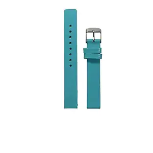 Like" 14 mm Glossy finish Plain Leather Watch Strap (Turkish Blue)