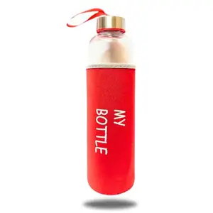 My Bottle Water bottle With Cover Glass Water Bottle with jute Cover (600 ml) | pack of 1