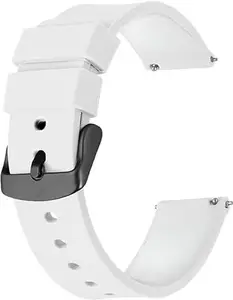 A3sprime Soft Silicone Universal Watch Strap Suitable for All 20mm Lugs Width Smartwatch (Set of 1 Pairs) - (White)