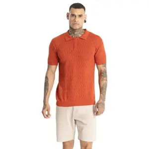 SNITCH Terran Orange Plain Polo T-Shirts