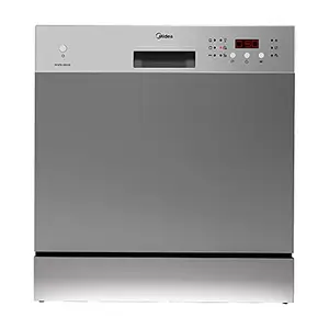 Midea 8 Place Setting Table Top Dishwasher (WQP8-3802D, Silver)