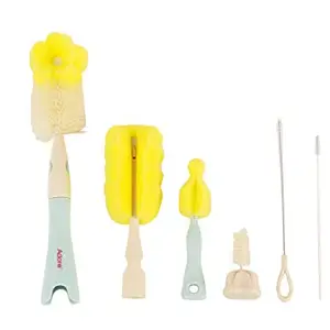 Adore Bottle Nipple and Straw Cleaning Kit, Multi Color Feeding Bottle Cleaner Brush (Cleaning Brush Kit) (6 in 1 Kit)