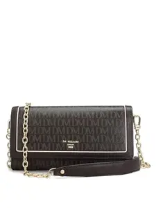 Da Milano Genuine Leather Brown Women Sling Wallet (10275)