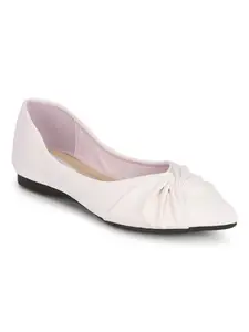 TRUFFLE COLLECTION Women's RS3647 Cream PU Ballerina - UK 5