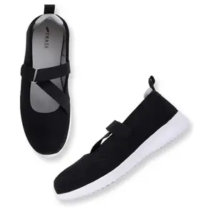 TRASE Lightweight Ballet Flats Bellies for Women, Everyday Style and Comfort (Black, 7 UK)