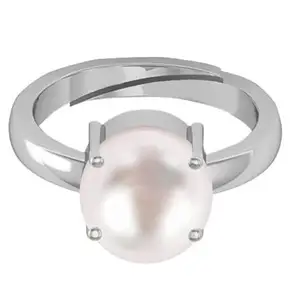 DAURAYA GEMS 100% Certified Pearl 8.25 Ratti Natural Pearl Gemstone Original Certified moti Adjustable panchhdhaatu Ring for Men and Women
