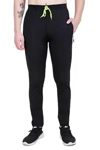 Men's Soft Cotton Solid Regular Fit Trackpants with Side Pockets, Stylish and Comfortable Lower for Men, Sports, Gym and Casual Wear Trouser Pant for Men (in, Alpha, M, Regular, Black)