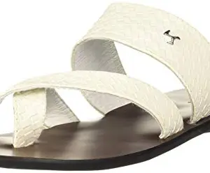 Mochi Men's Office and Outdoor White Flat Sandal-10 UK (44 EU) (16-9103)