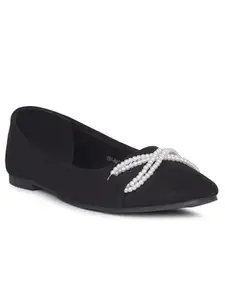Bata Cros Pearl Ballerina Womens Ballerinas Black - 5 UK