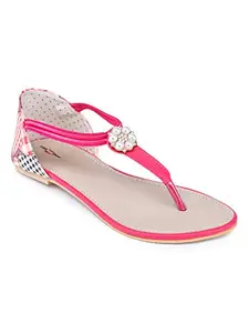 Shezone Pink Colour Synthetic Material Flats for Women::LR1520_Pink_37
