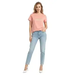 BILBURY Women’s Chest Print Top T-Shirts | Regular Fit Cotton Blend Summer Wear | Trendy Casual Printed Tops for Women