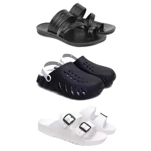 DRACKFOOT Men's Sandals | Lightweight Wear| Stylish & Easy to Wear For Men's GR-SAN-(3-COMBO)-3152-3149-3113-10