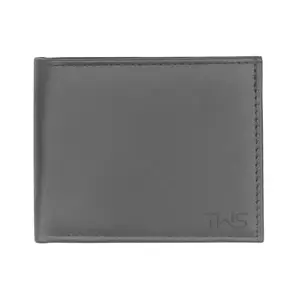 The Wallet Store Solid Men's Leather Wallet (Grey)