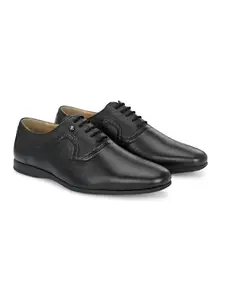 San Frissco Polyurethane Textured Formal Oxfords Lightweight Shoes Cushioned Footbed/Comfortable Fashionable Stylish Flexible for Men/Size : 8 (Black)