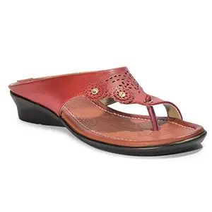 Liberty Senorita Red Casual Thong For Ladies (LAF-1090-RED_3)