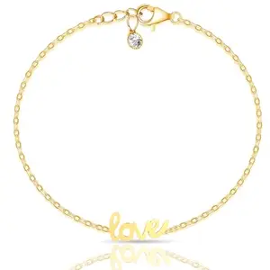 VAMA Fashions Traditional Gold Plated Adjustable Stylish Charm Love Bracelet Chain for Women & Girls