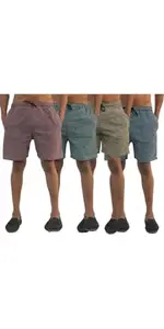 Men’s Regular Fit 100% Cotton Casual Lounge Shorts | Dual Pocket Sleep Shorts Pack of 4 (XXXL)