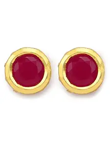 Ruby Raang Women's Mixed Metal Artificial Kundan Earrings - Traditional Jewellery Set for Women (pink)