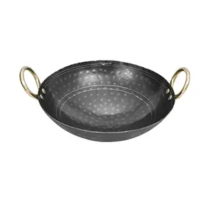 RBY Iron Hammered Kadai Handmade Useful for Frying and Cooking | Free Stainless Steel Scrubber (3 LTR) price in India.