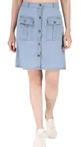 Fancy Feminine Women Denim Skirts for Girl's Skirt Light S