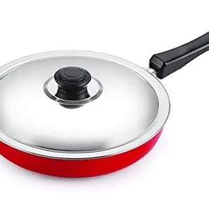 Nirlon Non Stick Aluminium Fry Pan/Frying Pan/Pasta Pan 24cm Diameter 1.8 Litre with Steel Lid LPG Stove Compatible Only (Nonstick PFOA Free, Non-Toxic, Food Grade Quality)(26_ mm_Classic_FP12) price in India.