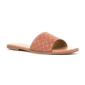 Khadim's Cleo Pink Mule Flat Sandal for Women (Size - 6)