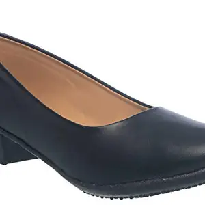 Khadim's Black Pump Shoe Heels for Women | Womens Ballerina Shoe | Formal Heel Shoes for Women for Office