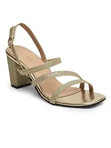 Bruno Manetti women's Gold Slipon with Back Strap Heel Sandal