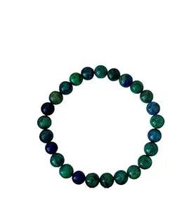 Zoya Gems & Jewellery Chrysocolla Bracelet - Blue Stone - Green Stone Unisex Healing Bracelet - 8mm Stretch Bracelet